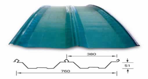 YX51-380-760型弧形彩钢压型板