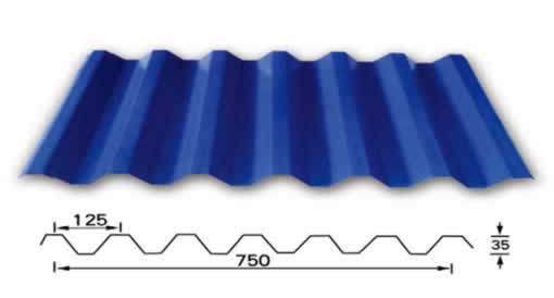 YX35-125-750型(V-125型)彩钢压型板