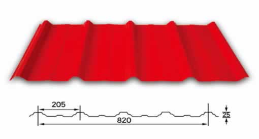YX25-205-820型(820型、1025型)彩钢压型板