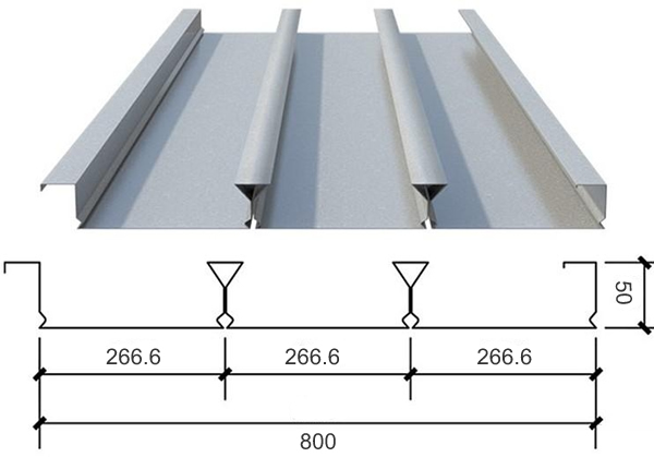 YXB-50-266.6-800闭口楼承板
